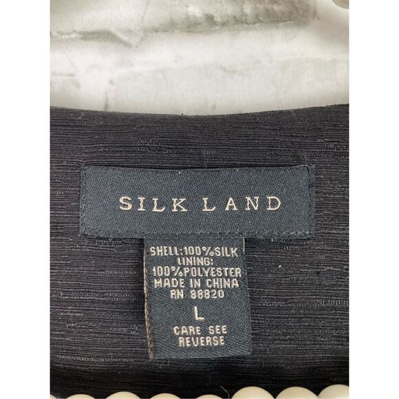 Vintage Silkland Women's Long Black Floral Embroidered Blazer Size L - Picture 3 of 6